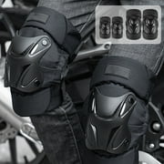 Motorcycle Knee and Elbow Protective Gear Set | 4pcs Abrasion-Resistant Polyester Pads | Breathable Impact Fall Guard for Riding, Sports, Skateboarding | Black | 25x20x10cm